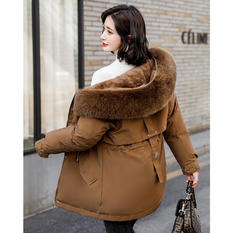 Autumn and Winter Parka Mid To Long Down Coat, Cotton Jacket Adding Velvet and Thickening Cotton Coat, Warm and Casual Cotton Jacket