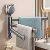 Suction Cup Rotating Towel Rack 180° Rotatable Multi-Rod Towel Hanging Holder Wall Mount No Drill Swivel Toilet Towel Rod