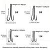 20PCS #6-#12 Salmon Double Fly Hooks High Carbon Steel Black Nickel Sharp Barb Streamer Wet Flies Trout Steelhead Fishing Lures