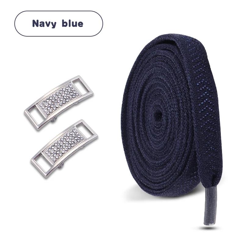 Silver Diamond Lock Shoelaces Without Ties Flat Shoelace for Shoes Accessories Elastic Laces Sneakers Tennis No Tie Shoe Laces