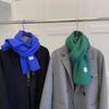 Solid Color Women Knitted Scarf Thicken Windproof Scarves Neck Cover Soft Thermal Neck Warmer