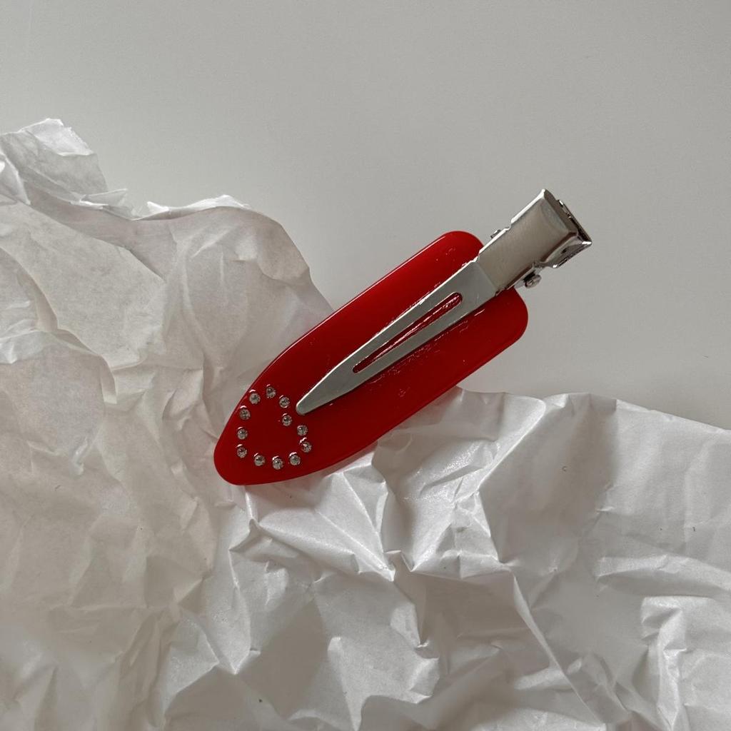 1PC New Korean Red Checkered Bow Pattern Hair Clip Cute Sweet Traceless Hairpin Duckbill Clip  Girl Hair Accessoires