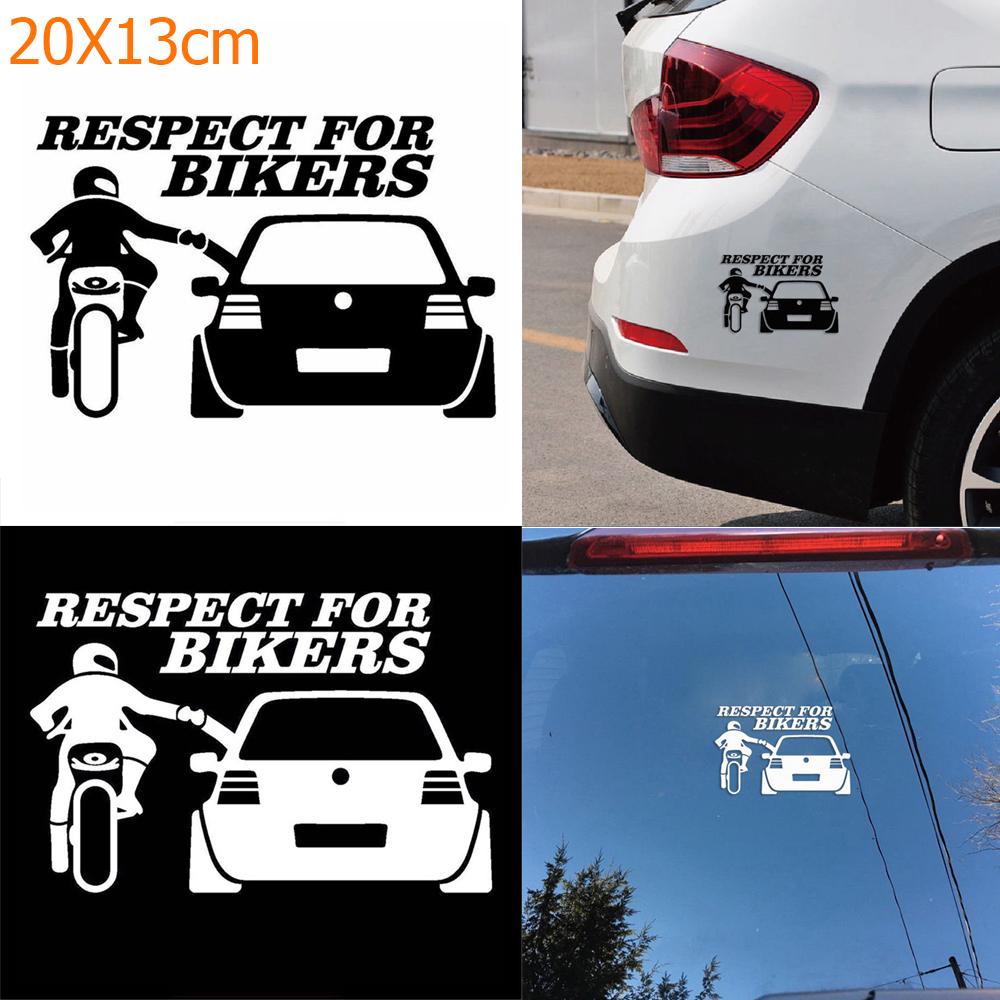 20*13cm New Window Waterproof Funny Car Sticker RESPECT FOR BIKERS Vinyl Decals 20*13cm New Window Waterproof Funny Car Sticker RESPECT FOR BIKERS Vinyl Decals