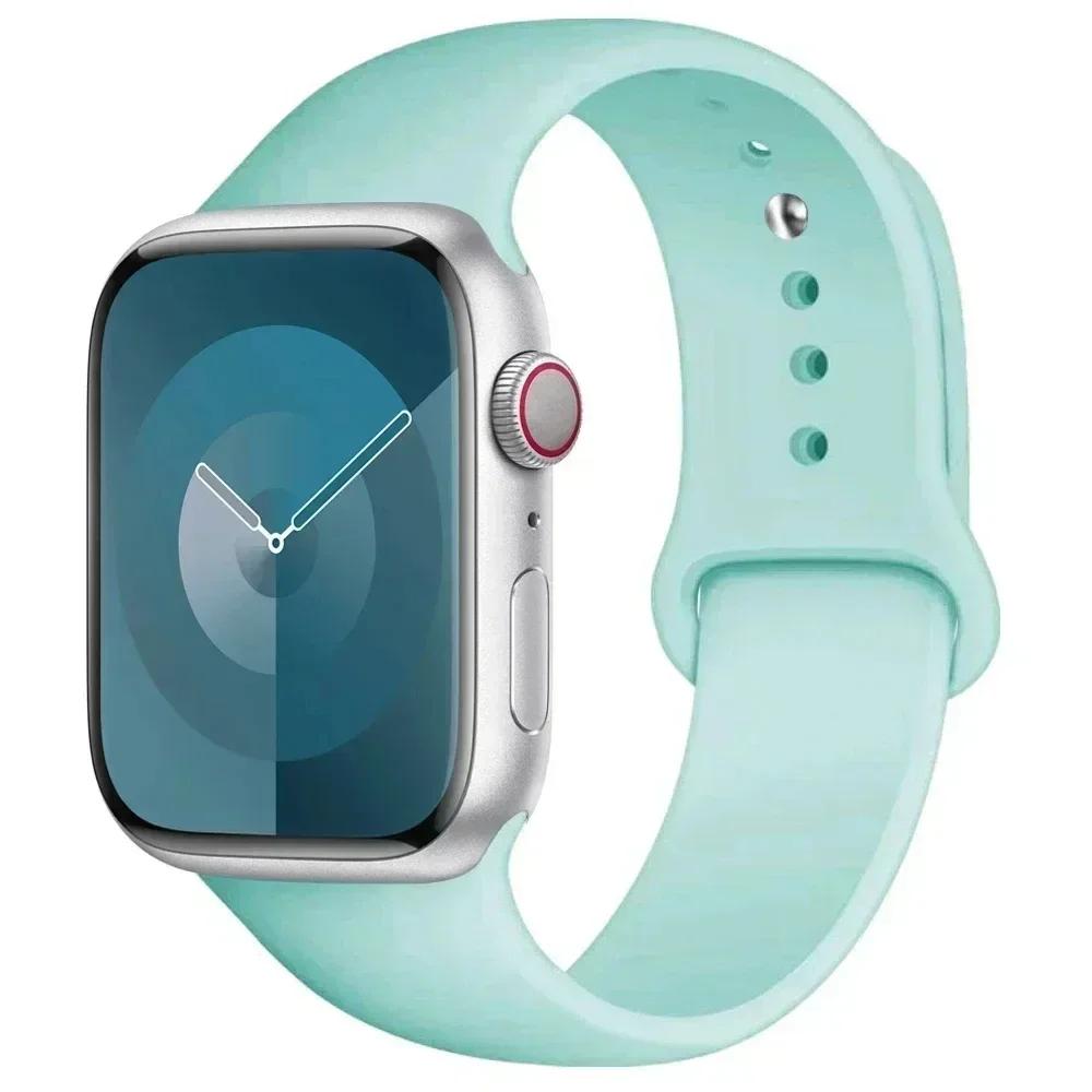 Silicone Band For Apple Watch straps 45mm 44mm 40mm 41mm 42mm-46mm sport bracelet iwatch series 8 7 6 5 4 3 SE 9 10 Ultra 2 49mm