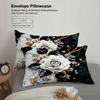 3pcs Rose Flower Bedding Sets 3D Printed Black White Gold Floral Duvet Cover Sets With Pillowcases No Filling Luxury For Women