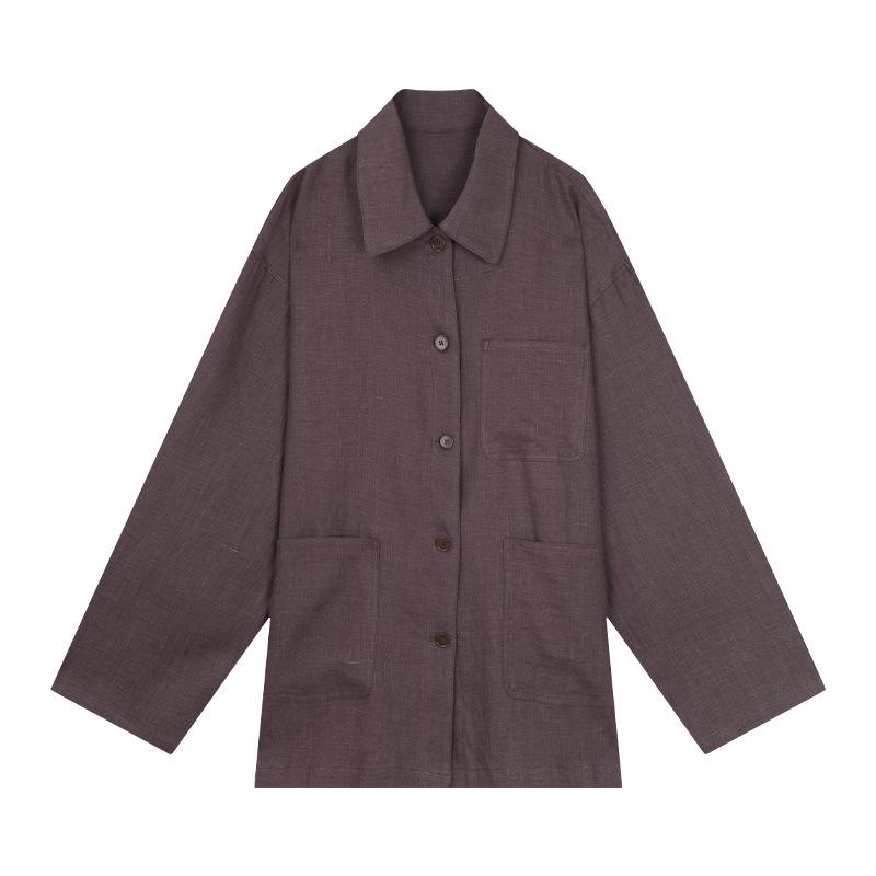 

CLEAN SPACE 2025 Versatile Women s Loose Chinese Linen Jacket 53253 One Size кавовий