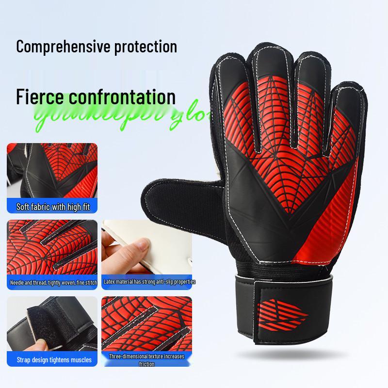 Goalkeeper Gloves: Thickened Latex, Wear-Resistant, Anti-Slip, Adult Model with Finger Protection