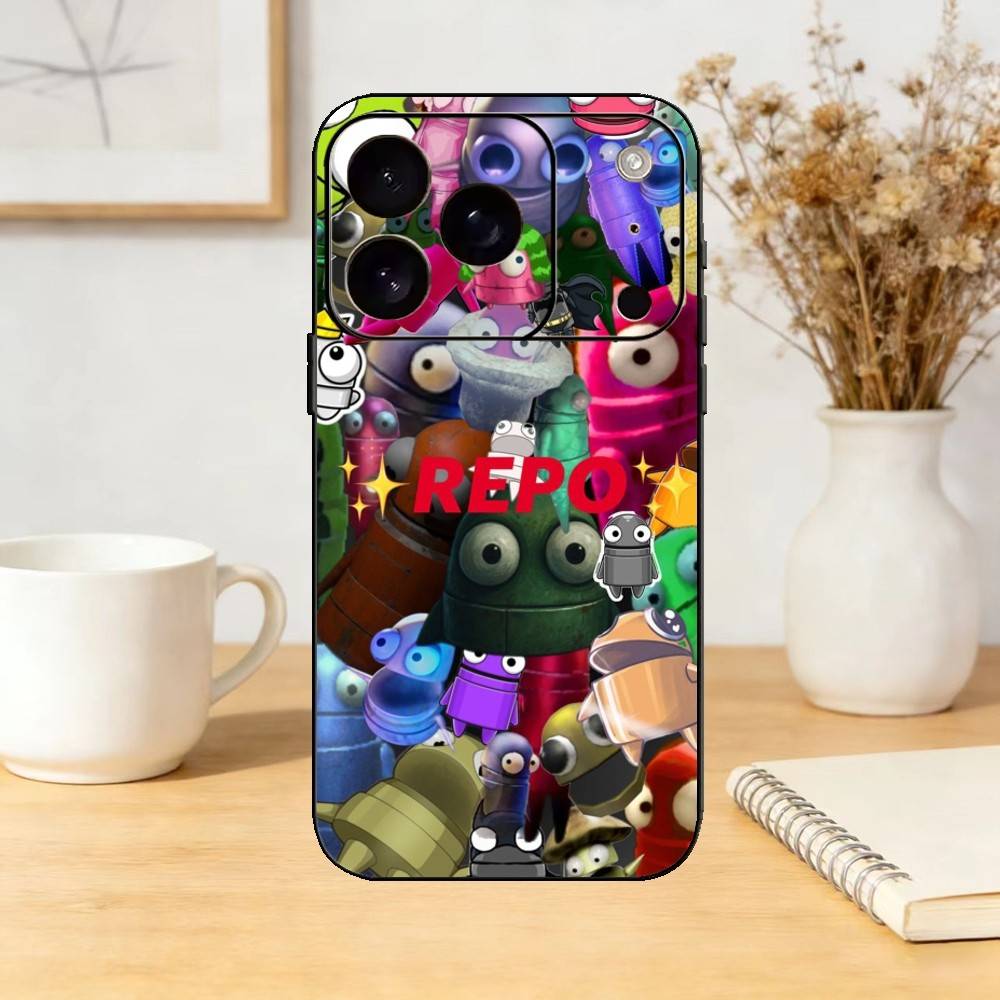 Video Game R-R.E.P.O Phone Case For iPhone 17,16,15,14,13,12,11 Plus,Pro,Max,Mini Silicone Black Soft Cover