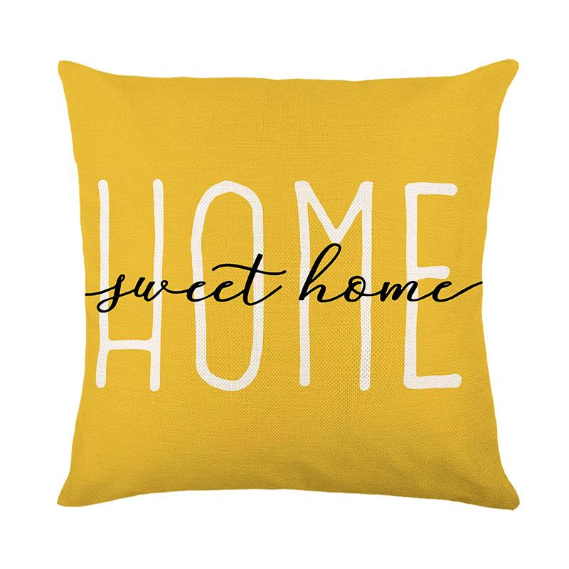 Bee Pillow Cover Linen Printed Letter Pillow Cover for Living Room Sofa Decorative Cushion Cover