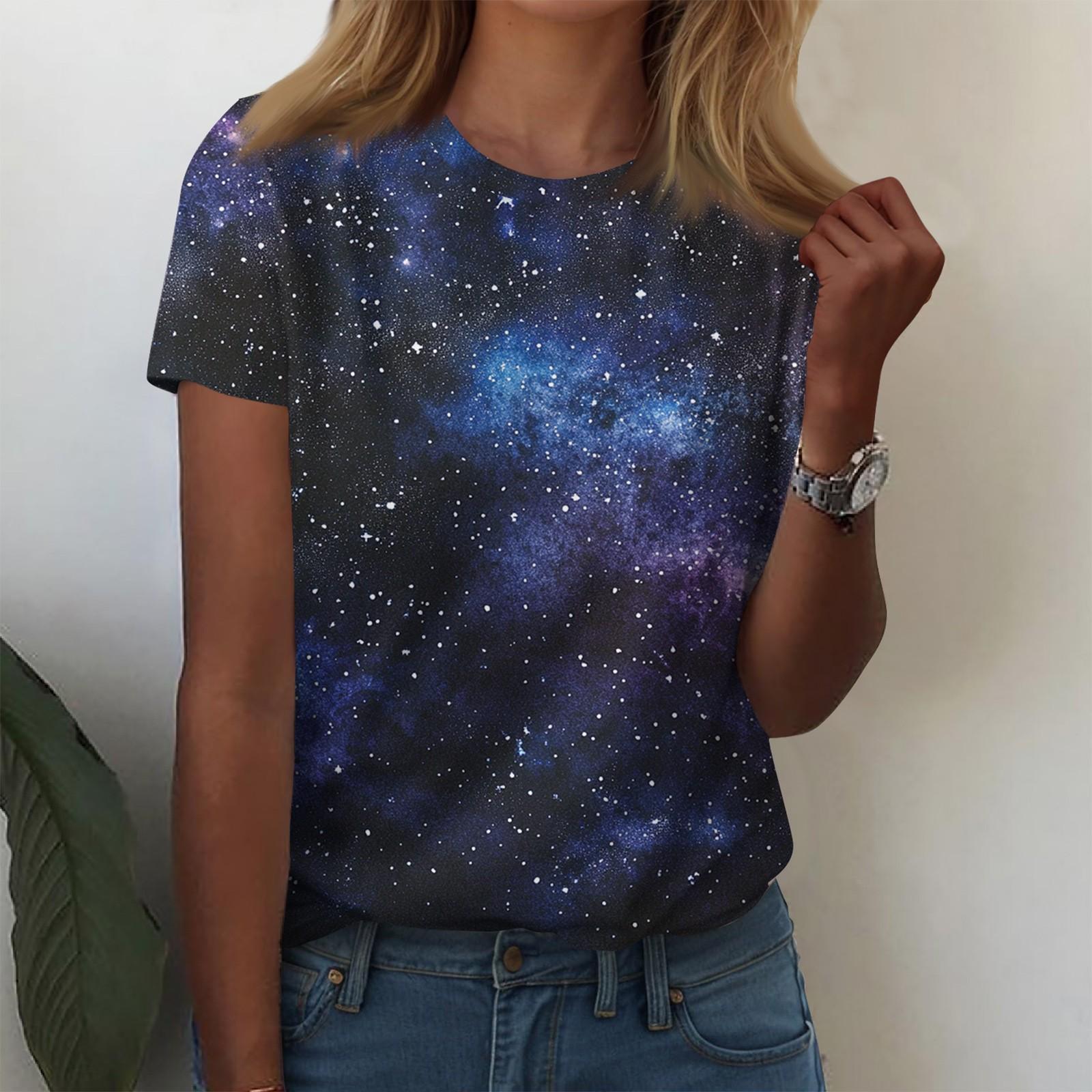 

Рубашки с коротким рукавом для женщин, милые топы, футболки с рисунком, блузки, повседневные базовые топы больших размеров, пуловеры XXXXL тёмно-синий