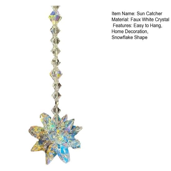 Schneeflocke Faux Kristall Sonnenfänger Dekoration Innen Außen Zuhause Büro Garten Fenster Auto Rückspiegel Hängeornament Anhänger
