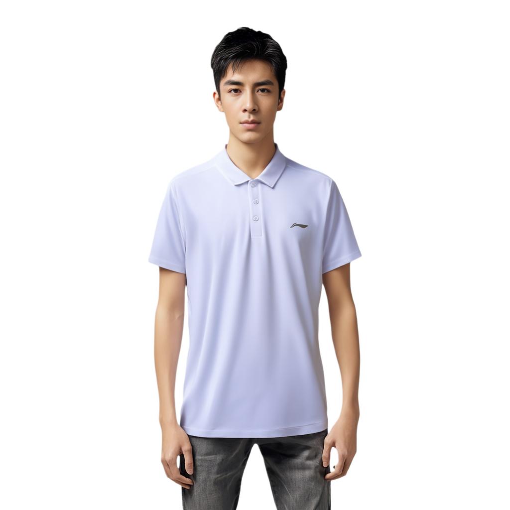 Li-Ning Vielseitig Einfach Mode Einfarbig Pullover Kurzarm Poloshirt Herren Oberteile Weiß APLW517-1