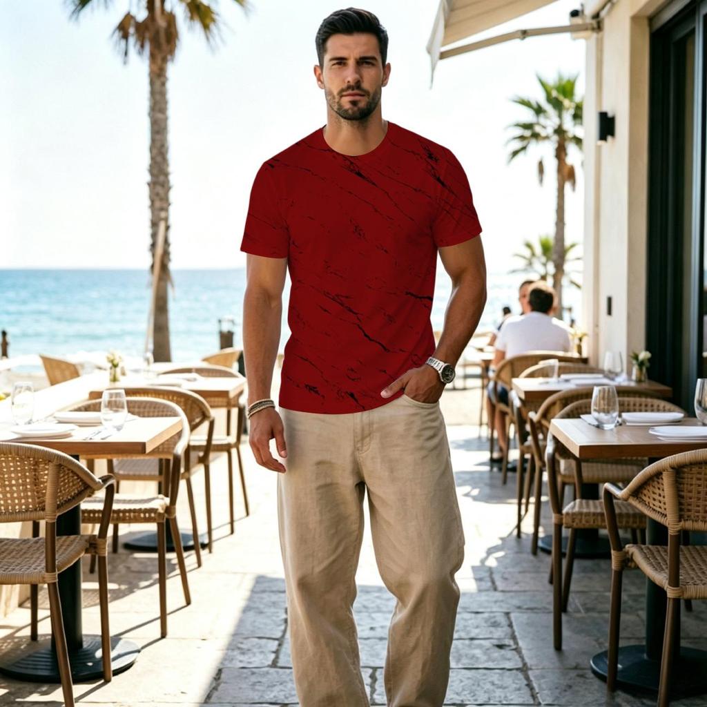Men's Halloween T-Shirt, Polyester, 2D Print, Stylish, Skin-friendly, Versatile Casual Basic Top for Daily Wear