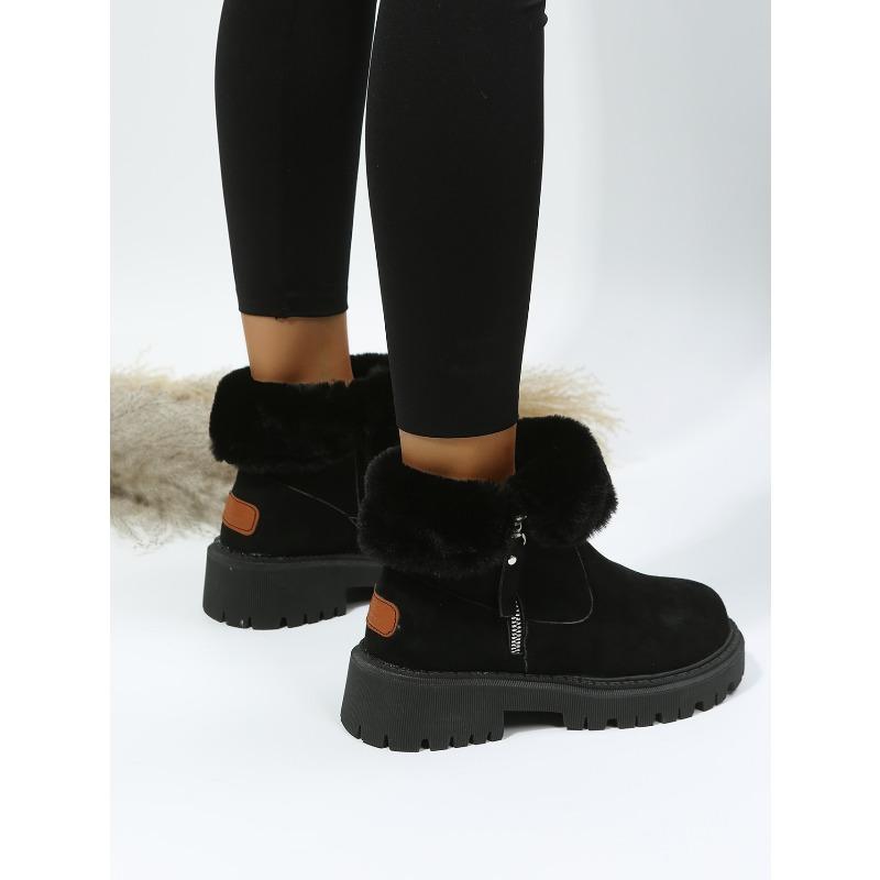 Plus Size Women's Snow Boots 2025 Winter New Arrival Fleece-Lined Women's Shoes Warm Boots