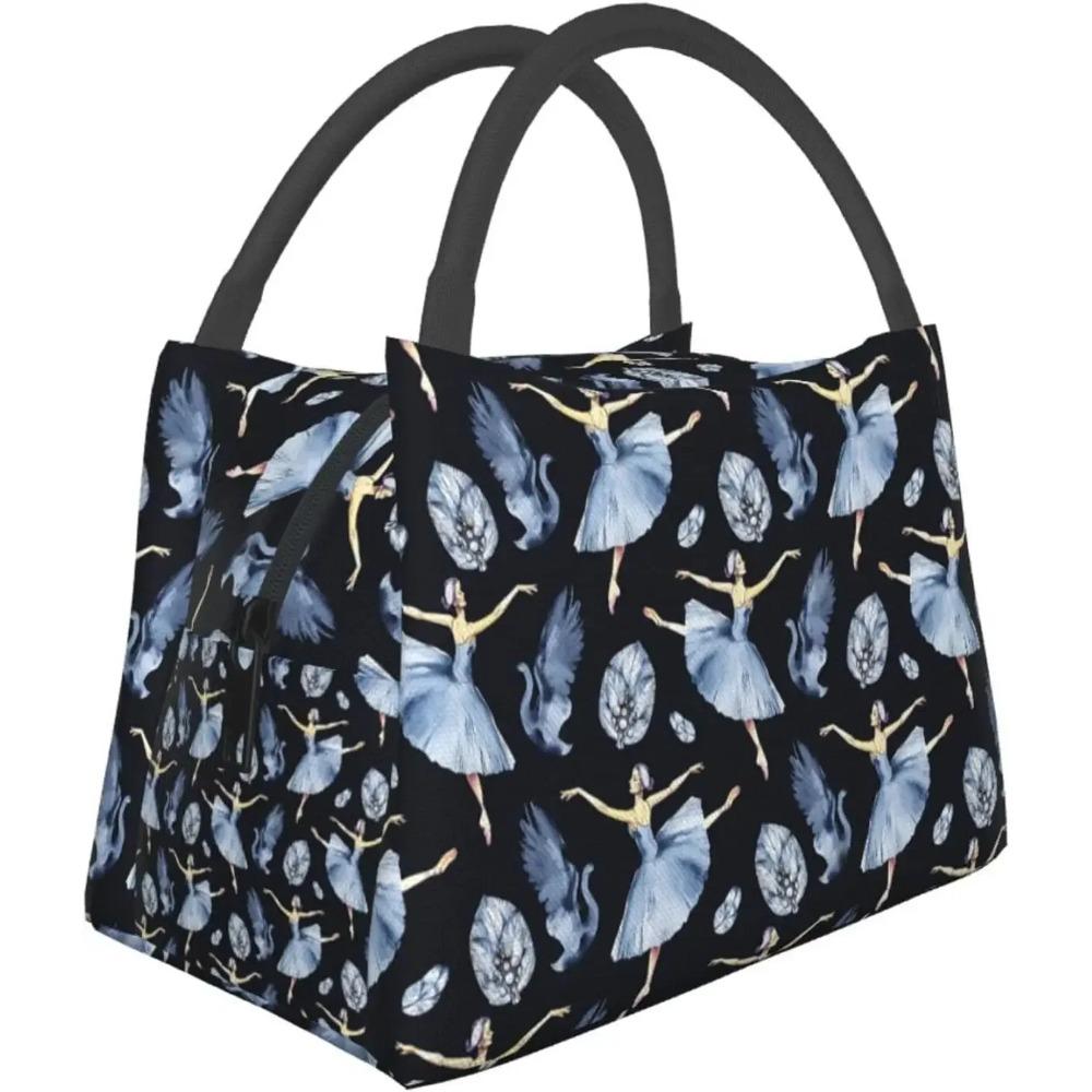 Pink Ballet Dance Lunch Box Picnic Bags Dance Tote Insulated Portable Cute Container Meal Bag Dance Lunch Box for Picnic Shcool