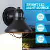 LONEDRUID 2 Pack Motion Sensor Outdoor LED Wall Light Dusk to Dawn Exterior Sconce Lighting Fixture Waterproof Wall Mount Barn Lamp Black Outside