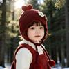 Flower Decor Baby Earflap Hat Windproof Function Girl Baby Cap Children Bonnet  Kids Daily Wear