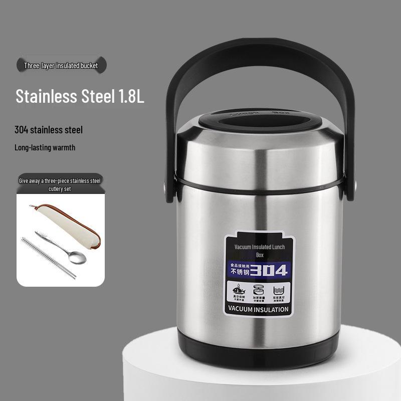 Durable Vacuum Insulated Stainless Steel Lunch Box with Spill-proof Lid