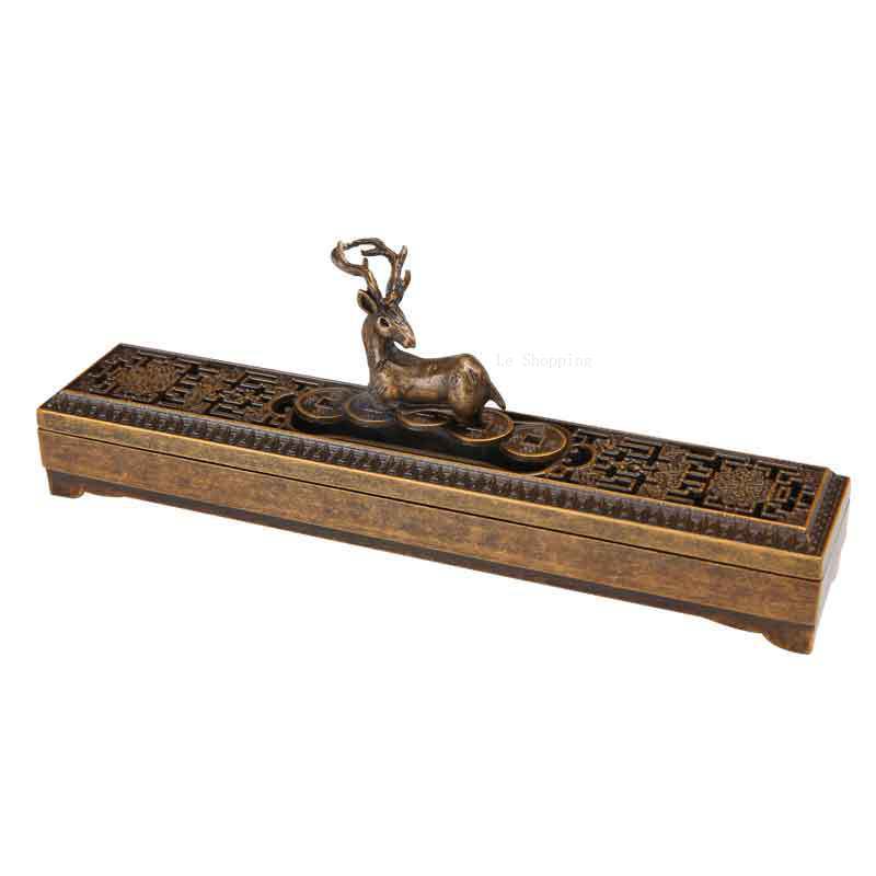 Vintage Stick Incense Buner Alloy Sleeping Incense Box Home Indoor Living Room Bedroom Tea Room Decoration Aromatherapy Tool