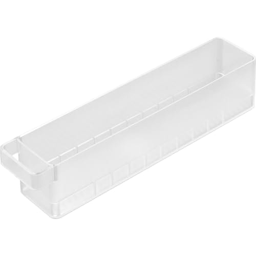 Yamazaki Tower Refrigerator Storage Case, Small, with Dividers, White, W37.5 x D7.5 x H8.2cm, 1475, for Refrigerator Storage