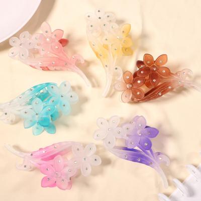 Luxury Gradient Hair Clip: Sparkling Diamond Flower Updo for Women & Gender Fluid Styles