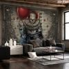 It Clown Wall Tapestry Aesthetic Wall Hanging Printed Fabric Blanket Decorative Tapestries for Bedroom Living Room Home Decor