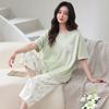 Pajamas Women's 1011 New Summer Women's Modal Cotton Short-sleeved Cropped Pants Show Wan Loungewear Summer Suit
