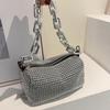 Yogodlns Nya glittrande kedjeväskor med strasskristaller för kvinnor, axelväska med diamanter, damhandväska, dam crossbody-väska