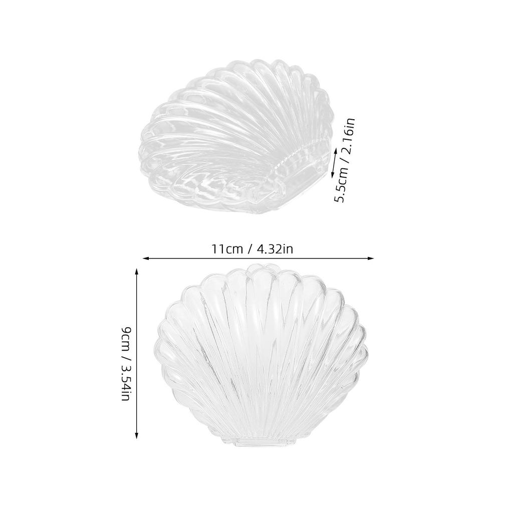 4Pcs Shell Shaped Candy Box 11x9x5.5cm Ocean Theme Plastic Storage Box for Jewelry Chocolates Party Favors Mermaid Birthday