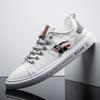 Fashion Embroidery Cloth Shoes Men Comfortable White Shoes Men's Lace Casual Board Shoes Korean Trend Canvas Shoes Breathable Flats