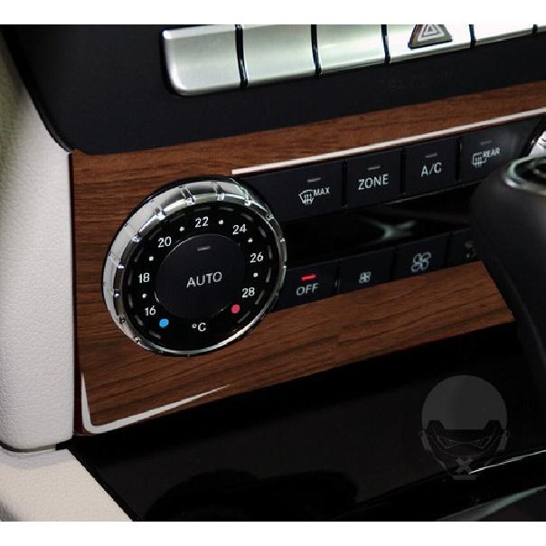Console AC Switch Control For Benz C-Class Cover Trim Wood Grain 2007-10 Brown