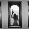 Halloween Horror Glass Window Decorative Stickers Pvc Stickers Horror Female Ghost Blood Hand Props Wall Stickers