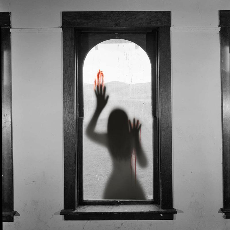 Halloween Horror Glass Window Decorative Stickers Pvc Stickers Horror Female Ghost Blood Hand Props Wall Stickers