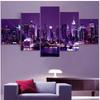 5 Pieces New York City Scenery Pictures Canvas Painting Prints Night View Poster Home Decor Wall Art for Living Room NO FRAME