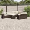 VidaXL Garden Lounge Set with Cushions 10 Pcs, Patio Sofas, Patio Furniture Set, Outdoor Furniture, Brown 3255390