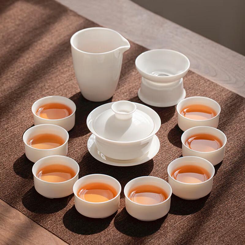 Su s Ceramic Mutton Fat Jade Kung Fu Tea Set