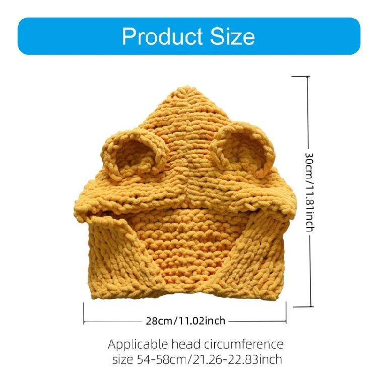 Thicken Neck Warmer Hat Crochet Bear Ear Balaclava Scarf Hat for Cold Weather Winter Sport Gear For Outdoor Enthusiasts