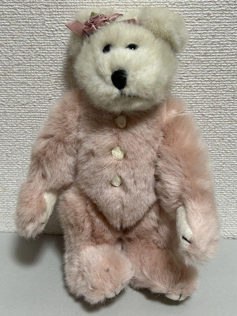 

[USED] Fluffy pink teddy bear with tag, in excellent condition