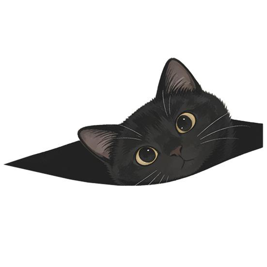 Car Sticker Waterproof PVC Self-adhesive Traceless Auto Decal Curious Kitten Pattern