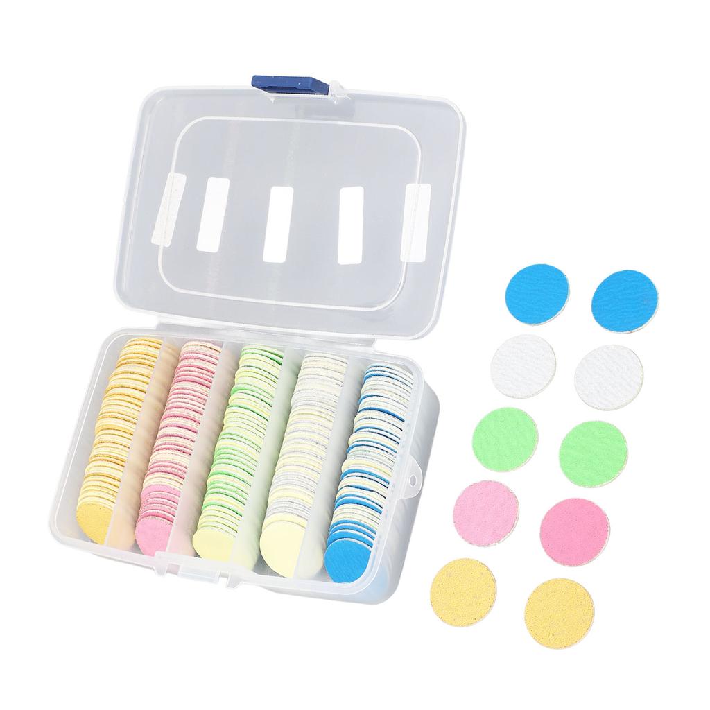 200 Pcs Foot File Sandpaper Discs for Callus Remover 25mm Reusable Replaceable Nail Buffer Discs