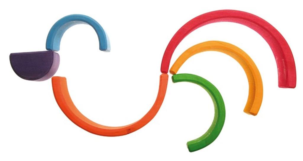 Grimm's Rainbow Tunnel, Large, 9cm H x 17cm W x 6.5cm D, Educational Toy, Building Blocks, Interior Decor, Pretend Play