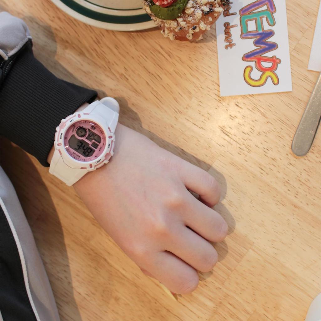 Autorisierter Händler [ICE-WATCH] Ice-Watch Herren Unisex Armbanduhr 024001 ICE Digit Explorer Weiß Rosa Klein Wasserdicht Stoppuhr Alarm Datum Tag der