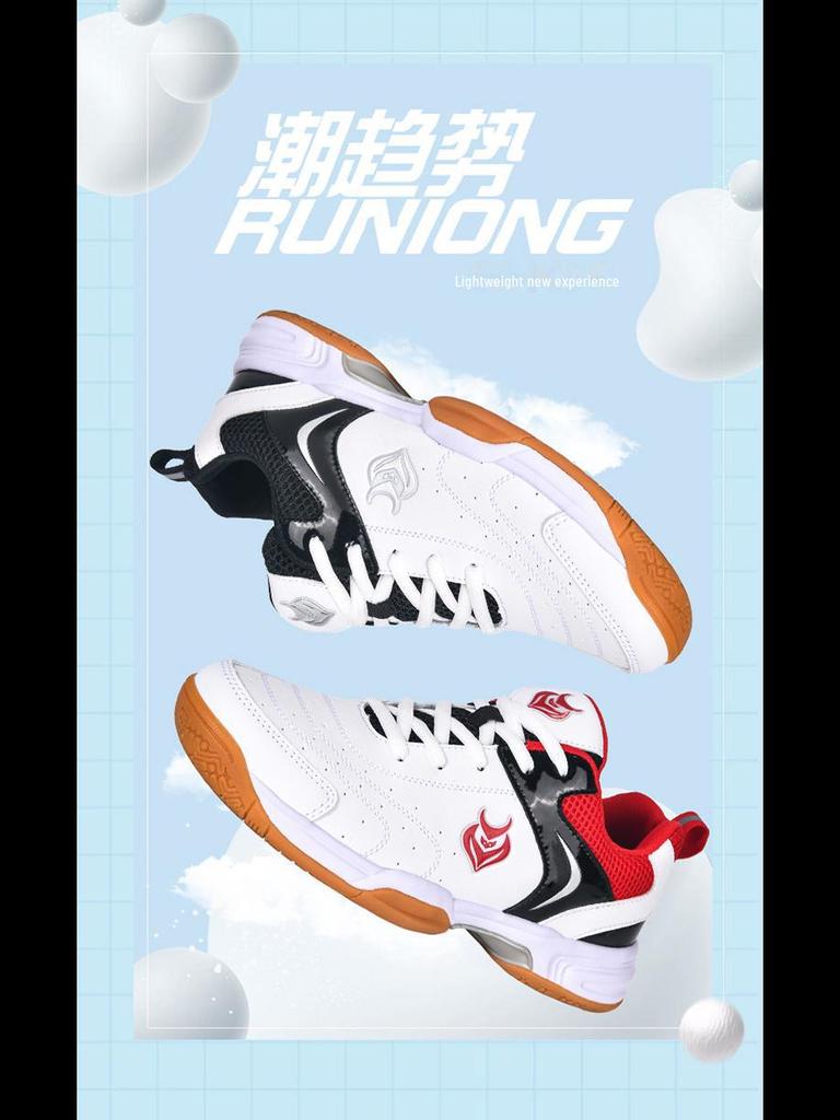Sapatos Masculinos Respiráveis com Absorção de Choque Antiderrapantes para Badminton e Tênis de Mesa - Leves e Profissionais