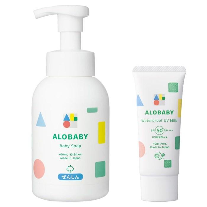 Alo Baby Sunscreen Waterproof UV Milk SPF50 + Baby Soap Set