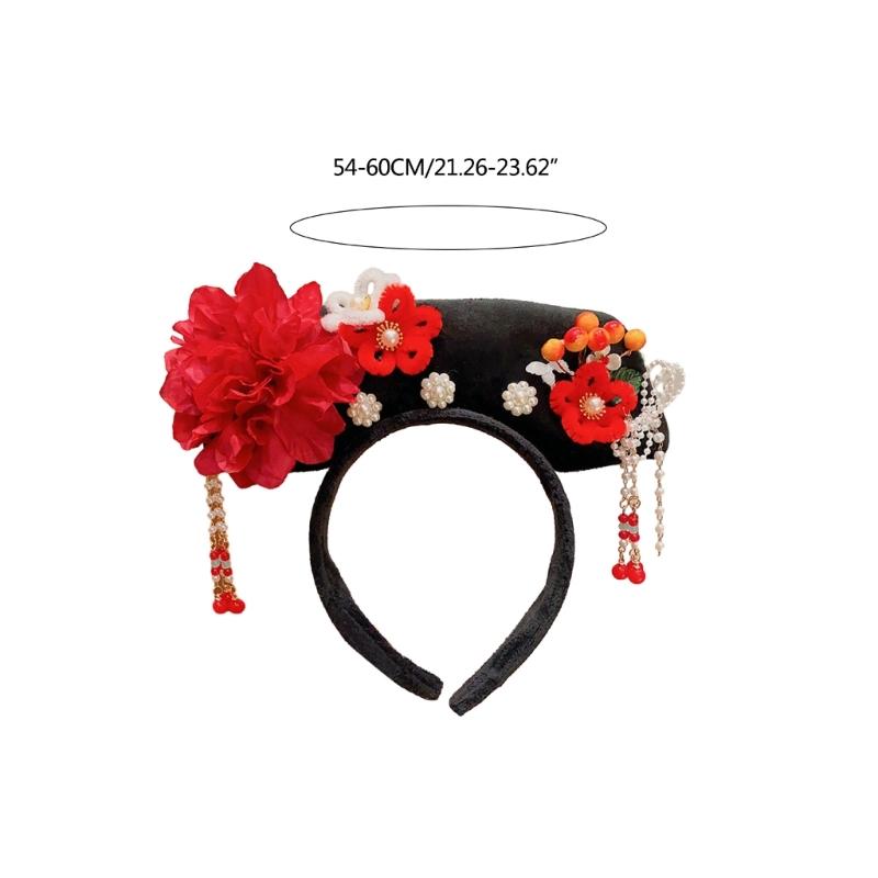 Chinese Princess Hairbands Traditional Headbands Princess Headpiece Costume Chinese Princess Qitou with Flower