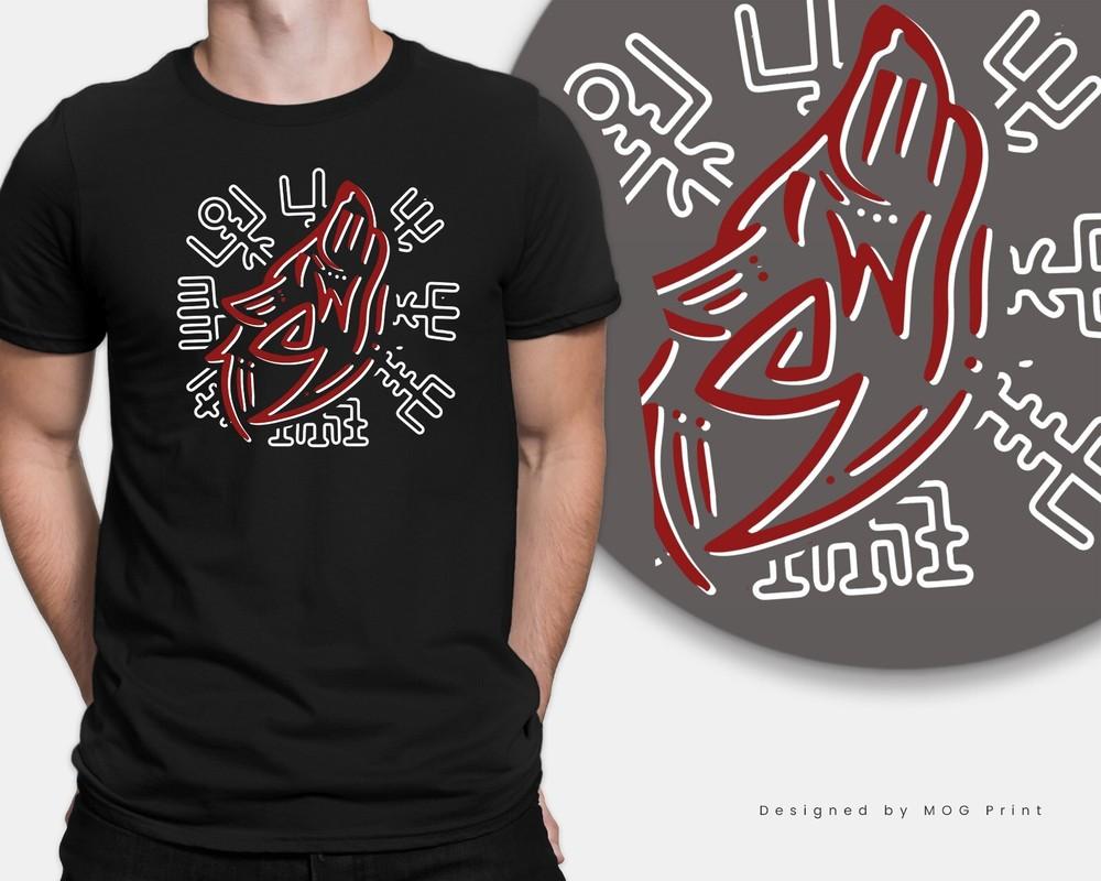 

Viking Compass Wolf T-shirt VIKINGS Norse Mythology Odin History Warrior GYM Top 4XL