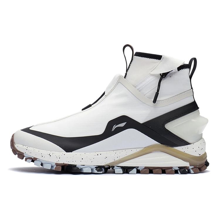 Li Ning Tame The Wild Cushioning Slip Resistant Coverage High top Running Shoes Men's White ARDR017-2