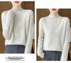 Elegant Advanced Style Seamless Half-High Women's Pullover Sweater in 100% Pure Wool
