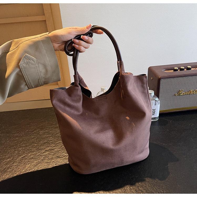 Осенне-зимняя винтажная женская сумка большой емкости из замши — фото 14