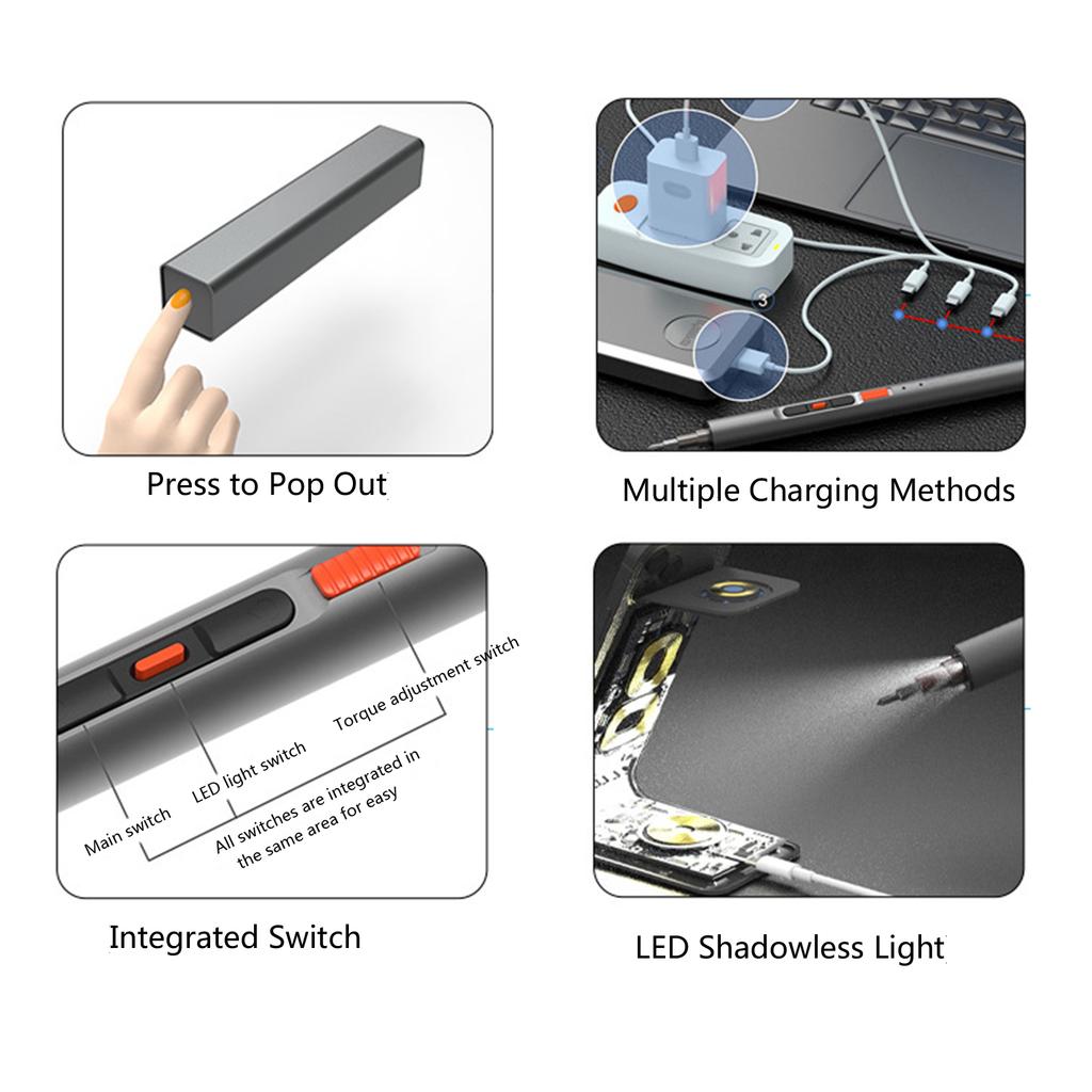 Kabelloses elektrisches Drehmomentverstellbares Schraubendreher-Set Wiederaufladbares Akku-Werkzeugset für Zuhause und Heimwerkerprojekte